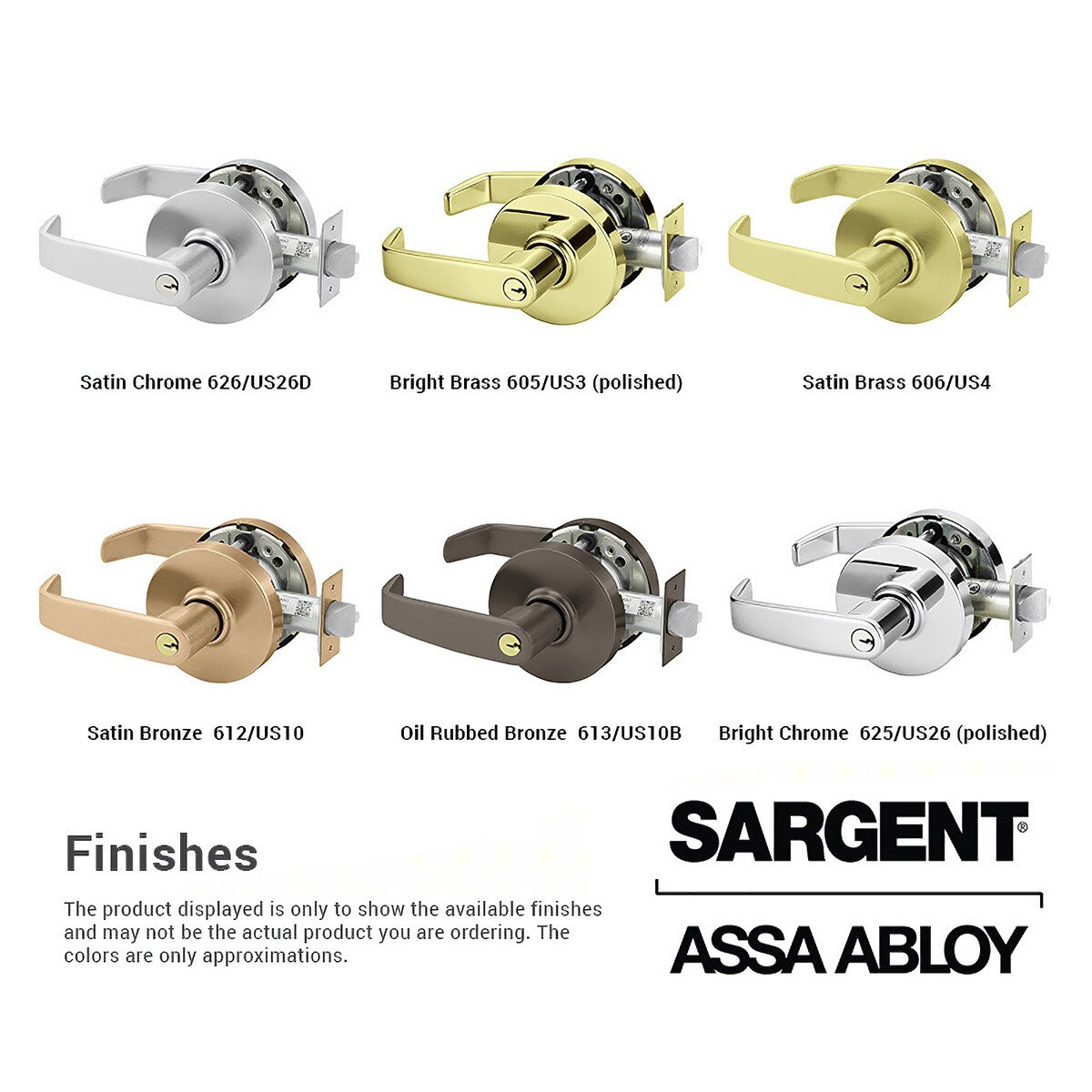 Sargent 28-10G37-LL Lock Finishes